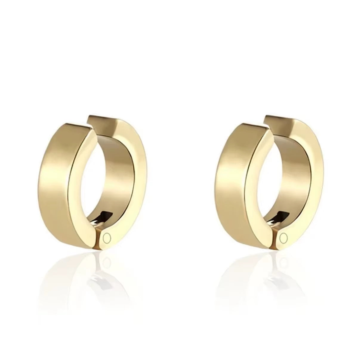 2Pcs 316L Fashion Stainless Steel Cuff Earring, Non Piercing Hoop Earring Clip on Earring Fake Piercing Earring Hoop