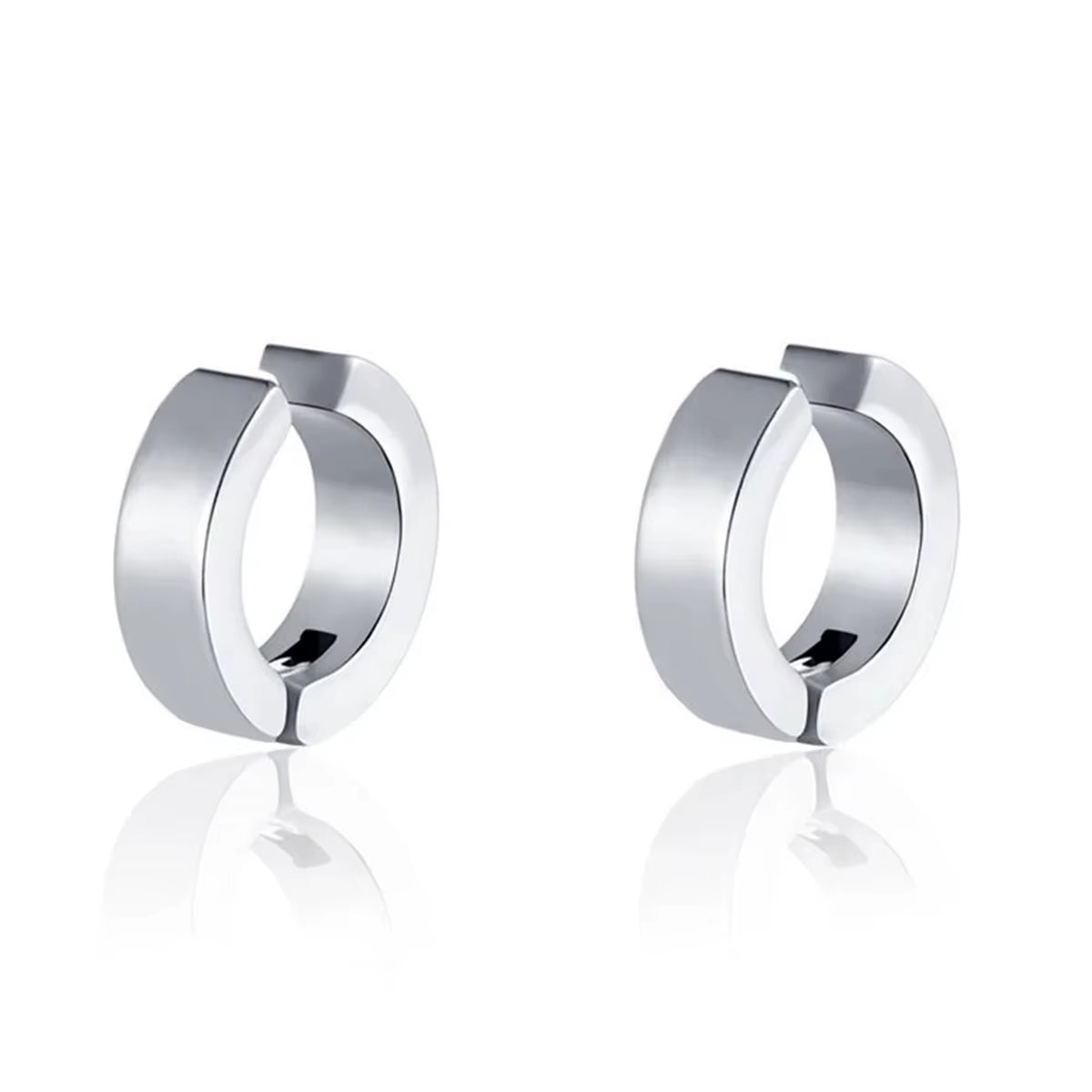 2Pcs 316L Fashion Stainless Steel Cuff Earring, Non Piercing Hoop Earring Clip on Earring Fake Piercing Earring Hoop