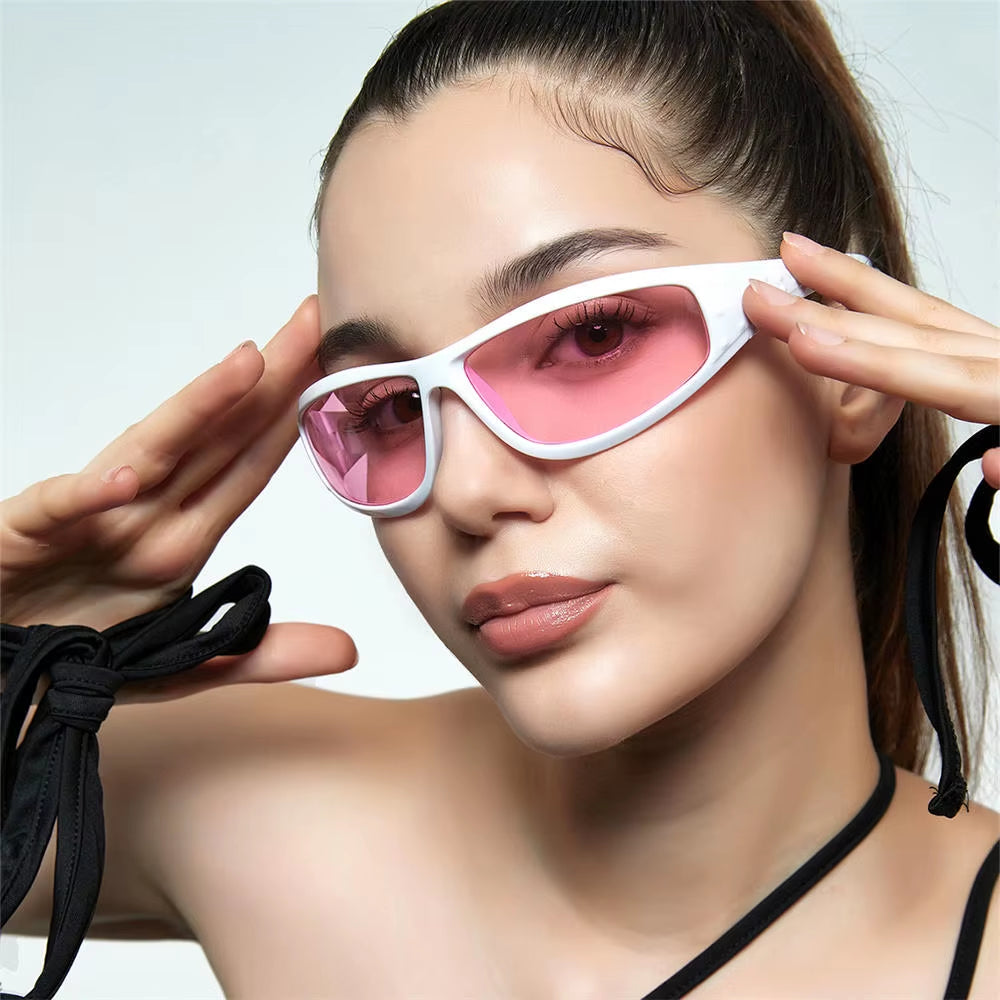 Y2K Silver Sunglasses Color Hollowed Out Future Sense of Technology Hot Girls Net Red Sunglasses Women Sunglasses Trendy Men