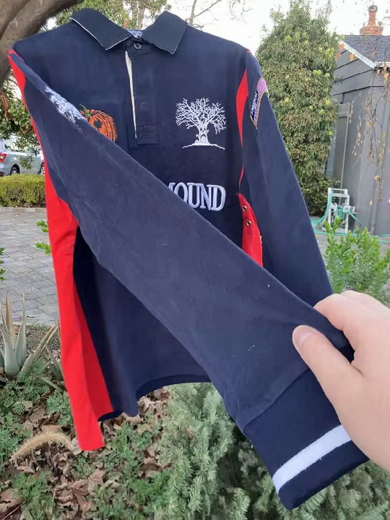 American Retro Shirt Y2K Sweatshirt Mens Womens Halloween Pumpkin Head Embroidered Oversized Sweatshirt Casual Cotton Tops